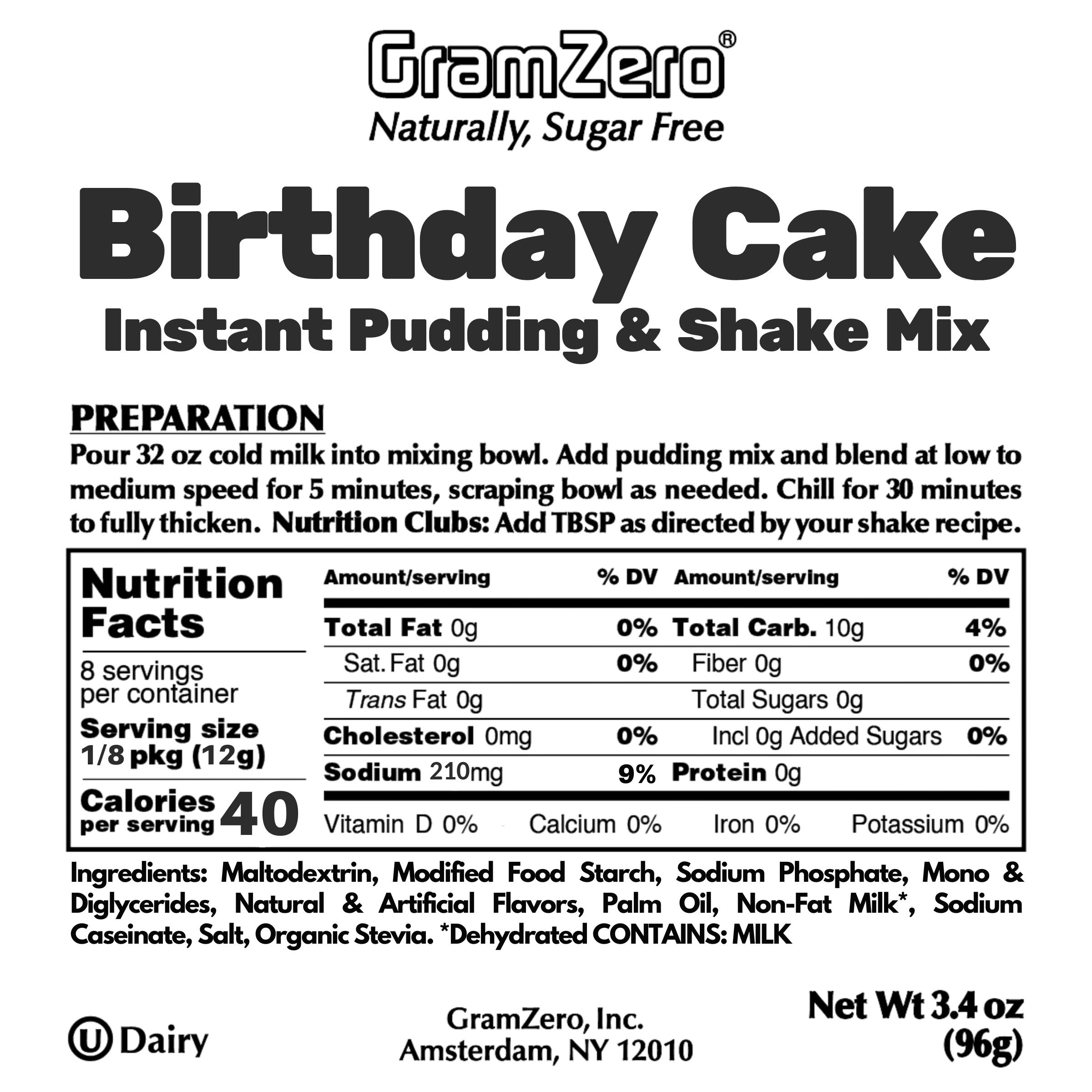 BIRTHDAY CAKE Sugar Free Pudding Mix Without Aspartame 🥳 Protein Shake Flavoring - Image 3